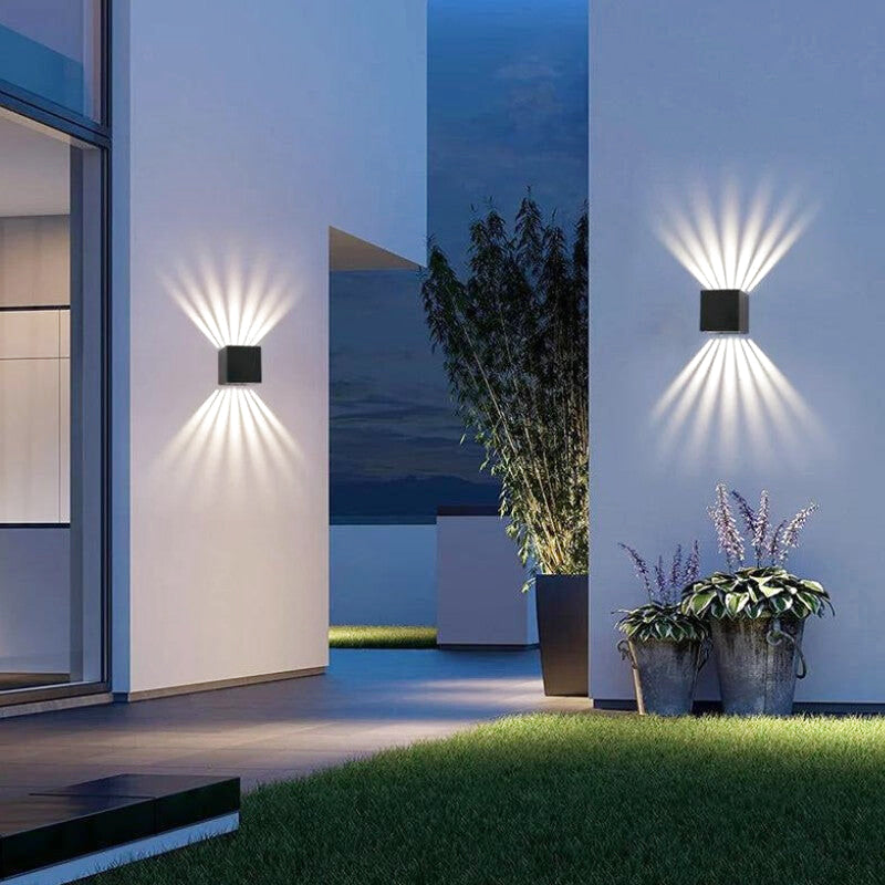 Metallic Cube Outdoor Wall Sconce with Minimalist Design – Ideal for Exterior Walls by Florence