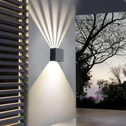 Metallic Cube Outdoor Wall Sconce with Minimalist Design – Ideal for Exterior Walls by Florence