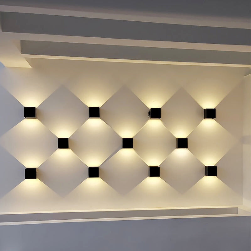 Metallic Cube Outdoor Wall Sconce with Minimalist Design – Ideal for Exterior Walls by Florence