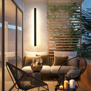 Metallic Minimalist Outdoor Wall Sconce with Long Profile – Ideal for Covered Patio