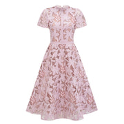 Milena | Flared Fit Guipure Lace Wedding Guest Dress