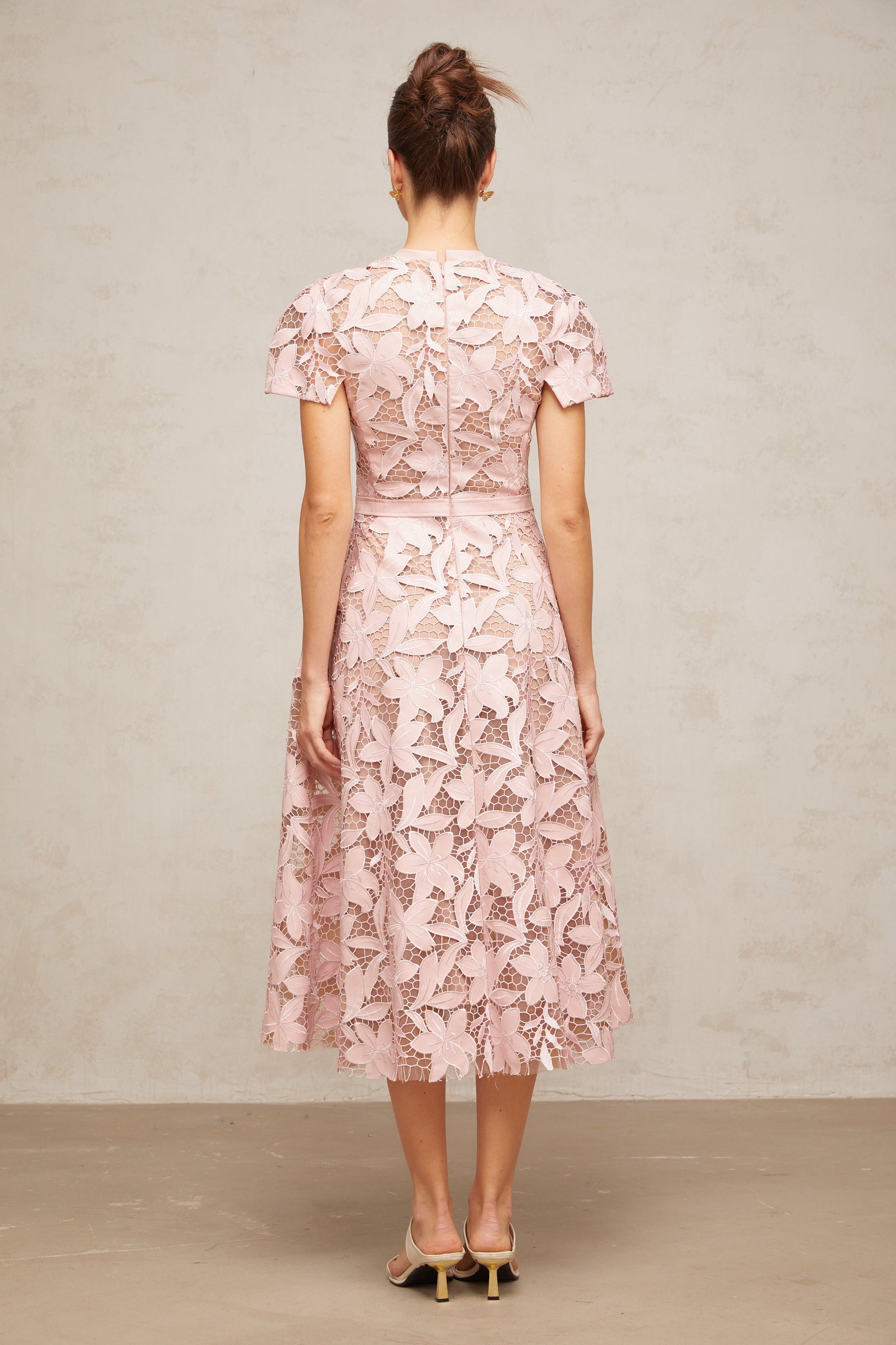 Milena | Flared Fit Guipure Lace Wedding Guest Dress