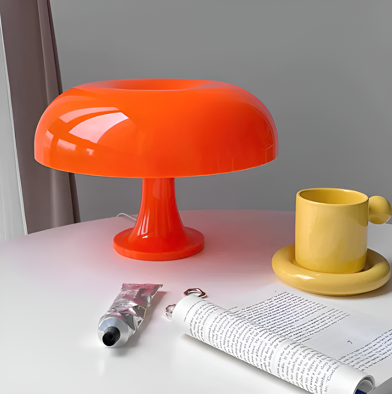 Minimalist LED Mushroom Table Lamp with Wireless Design – Ideal for Living Room or Bedroom