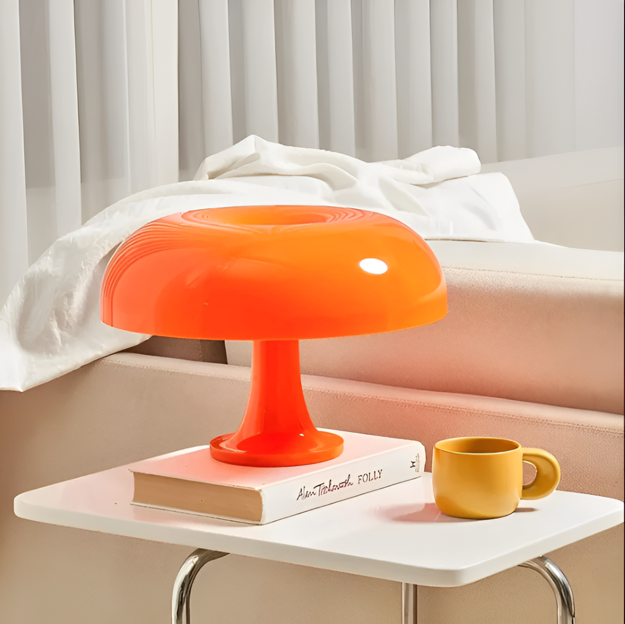 Minimalist LED Mushroom Table Lamp with Wireless Design – Ideal for Living Room or Bedroom