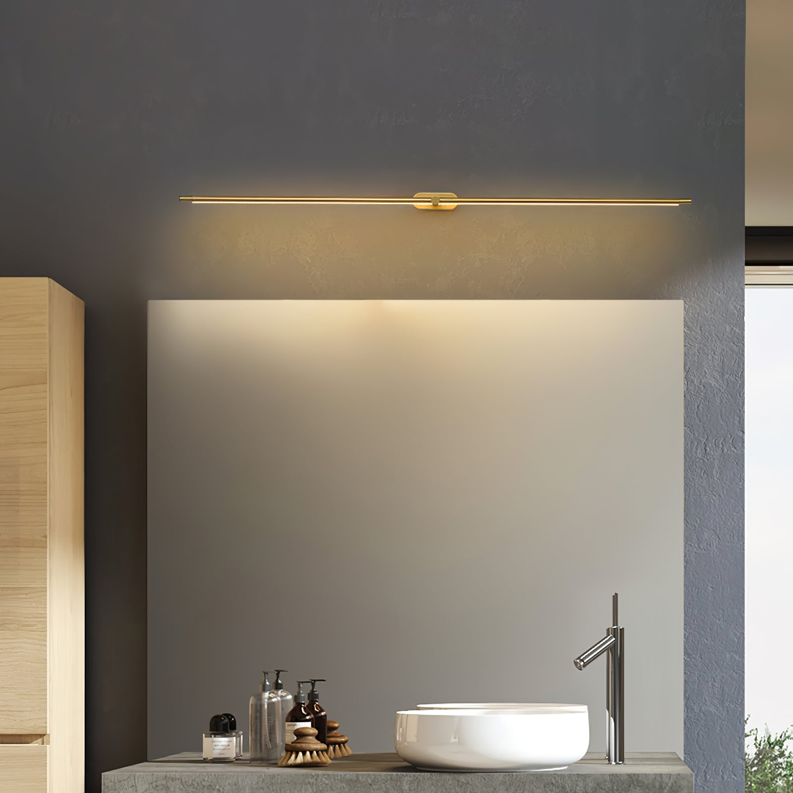 Minimalist Metal Rechargeable Wall Lamp with Linear Light – Ideal for Bedroom or Hallway