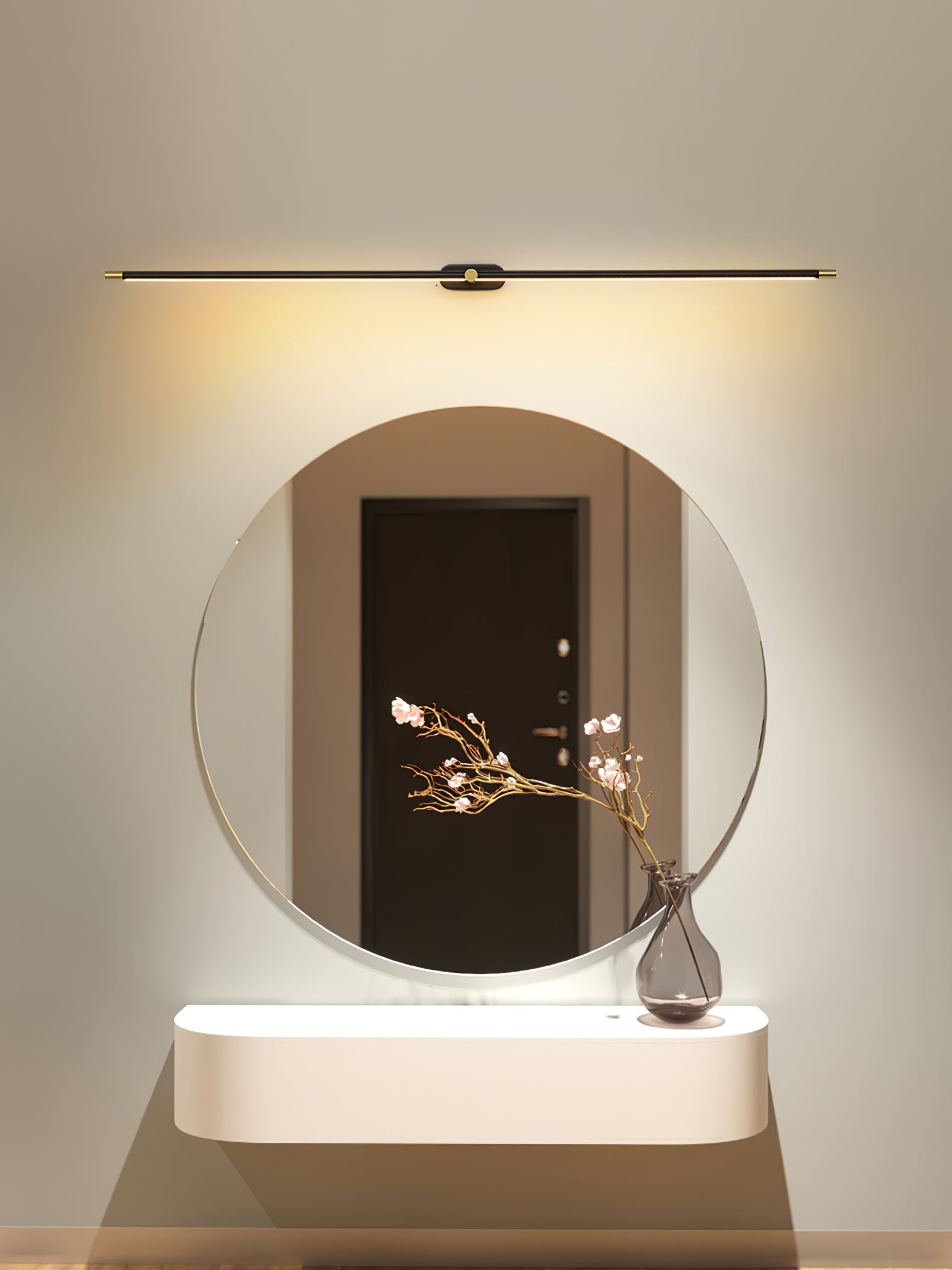 Minimalist Metal Rechargeable Wall Lamp with Linear Light – Ideal for Bedroom or Hallway