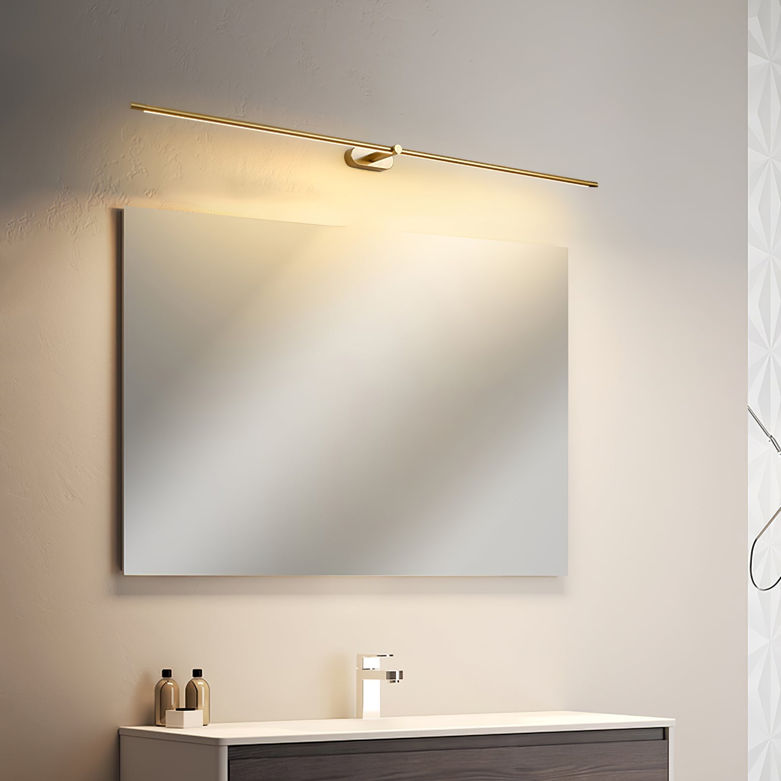 Minimalist Metal Rechargeable Wall Lamp with Linear Light – Ideal for Bedroom or Hallway