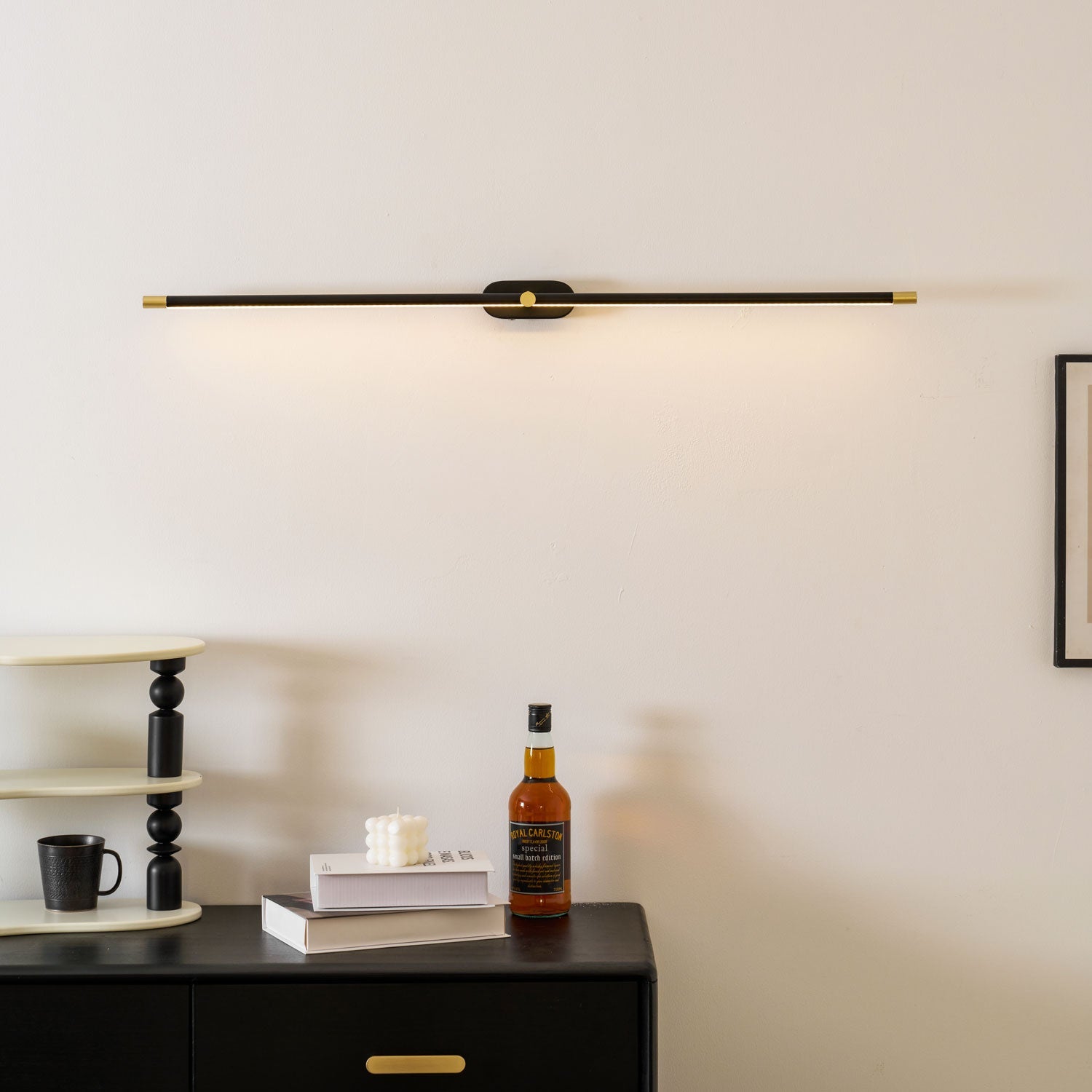 Minimalist Metal Rechargeable Wall Lamp with Linear Light – Ideal for Bedroom or Hallway