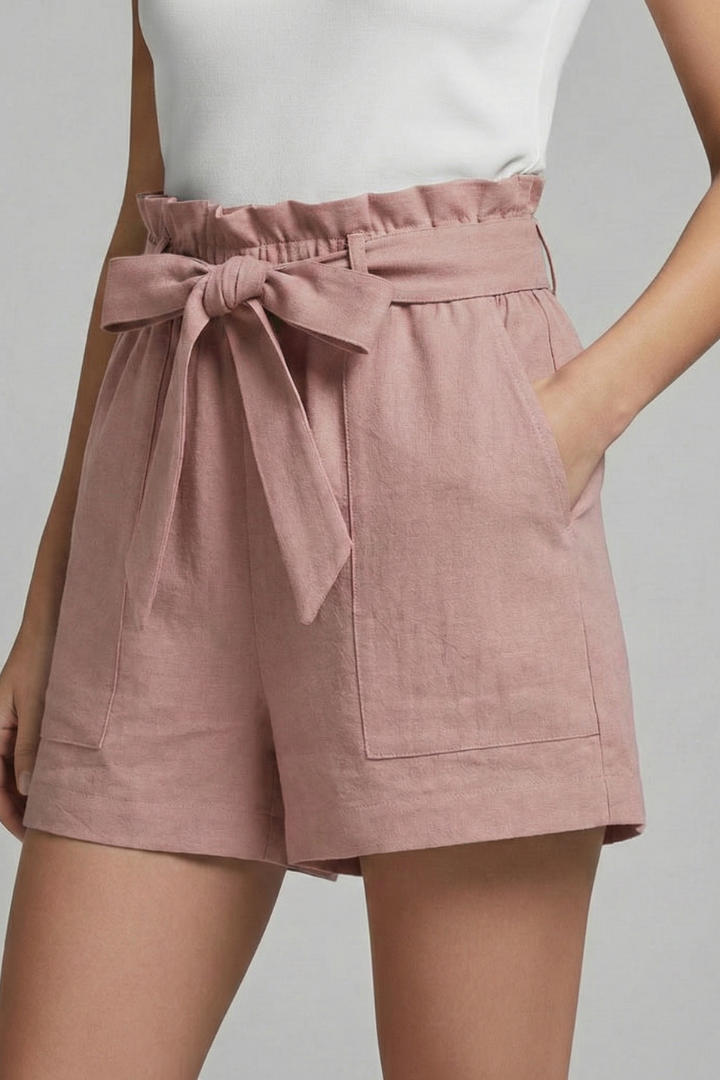 Miranda | Tie Waist Relaxed Fit Shorts With Pockets