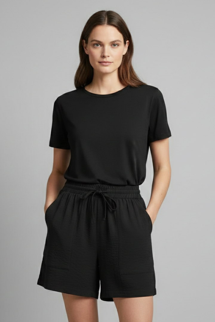 Monica | Relaxed Fit Elastic Waist Drawstring Shorts