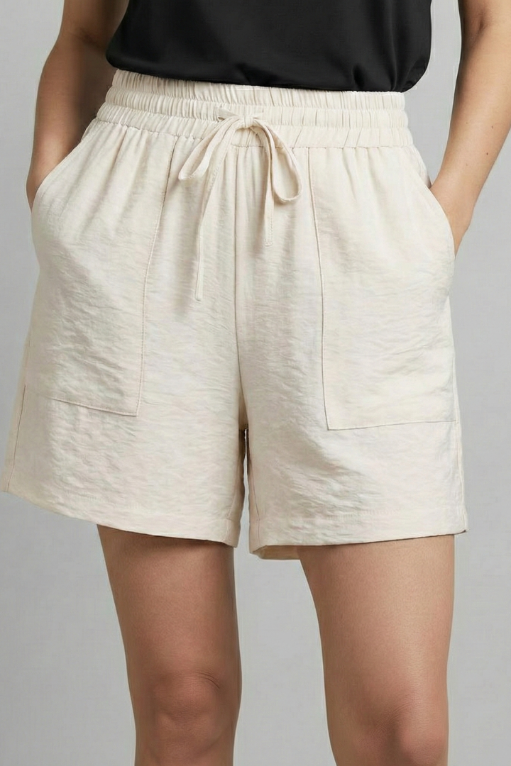 Monica | Relaxed Fit Elastic Waist Drawstring Shorts
