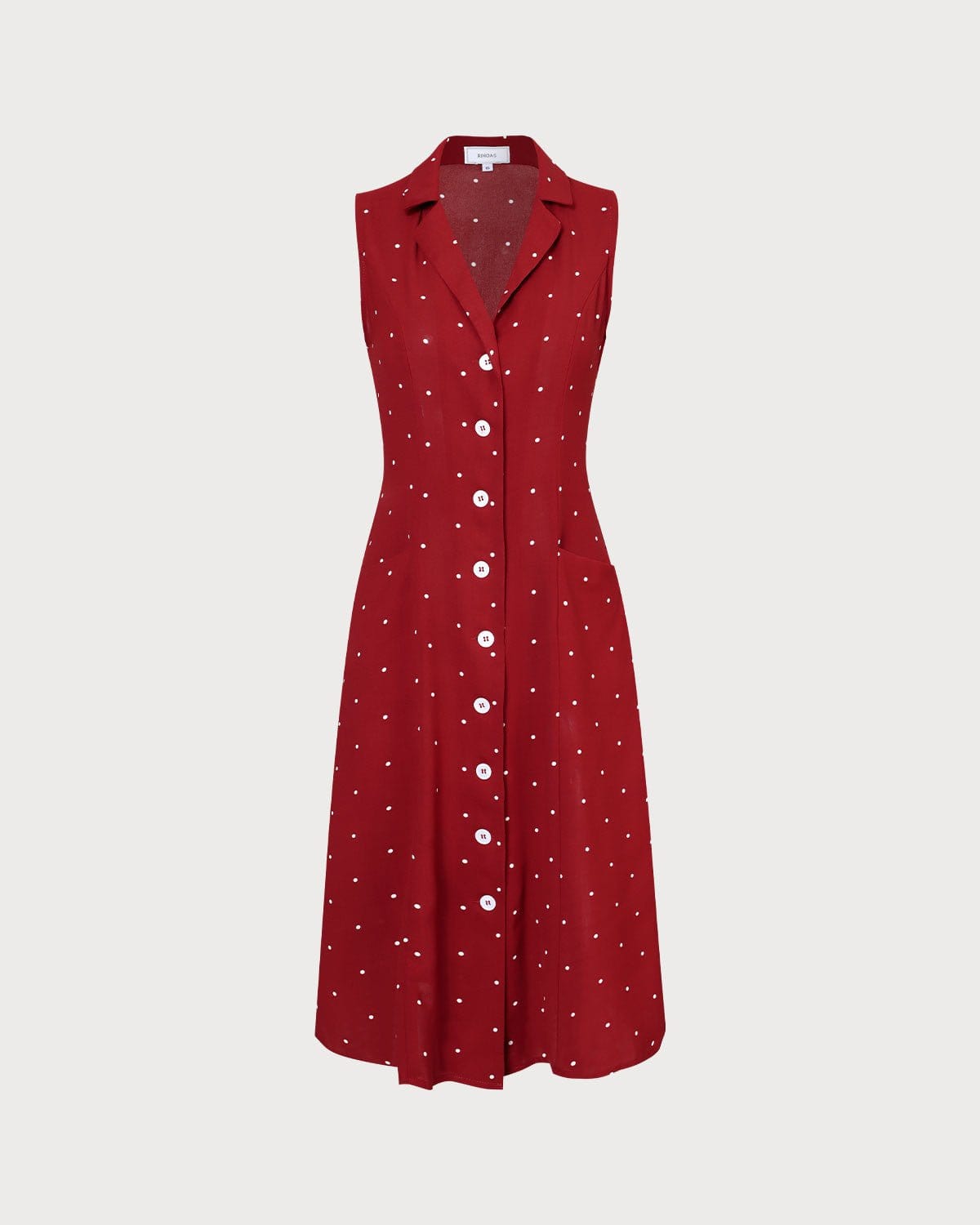 Natalia | Sleeveless V Neck Polka Dot Tie Back Sundress