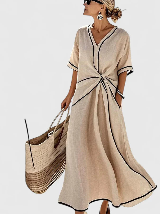 Natasha | Relaxed Fit Striped Midi Dress