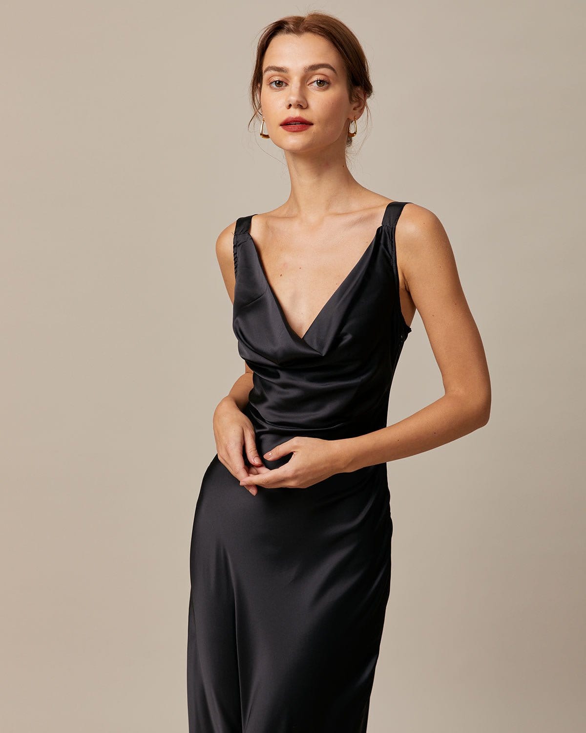 Nia | Sleeveless Cowl Neck Sheath Bridesmaid Dress