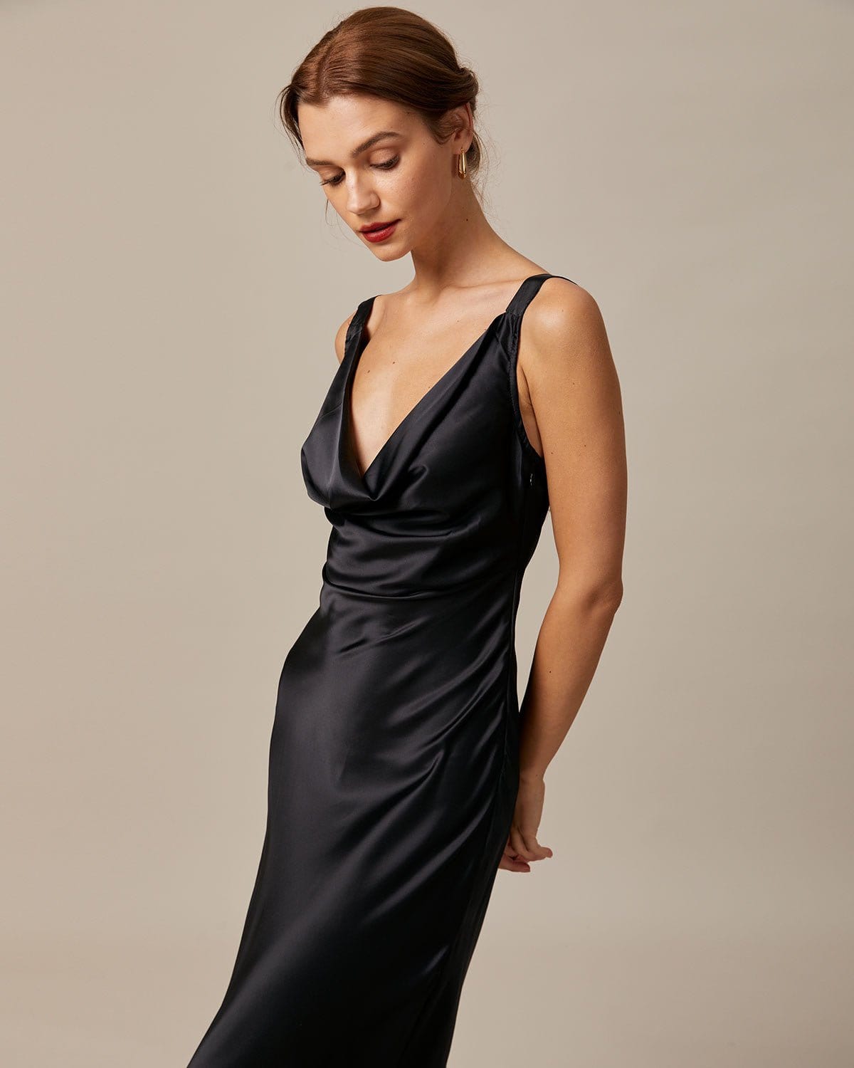 Nia | Sleeveless Cowl Neck Sheath Bridesmaid Dress