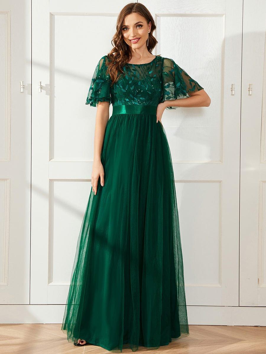 Octavia | A-Line Belted Embroidered Evening Dress Mother of the Bride Outfits