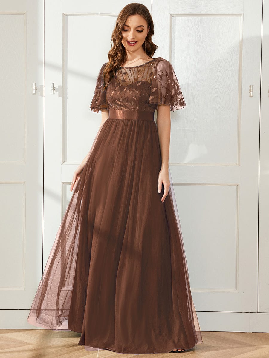 Octavia | A-Line Belted Embroidered Evening Dress Mother of the Bride Outfits