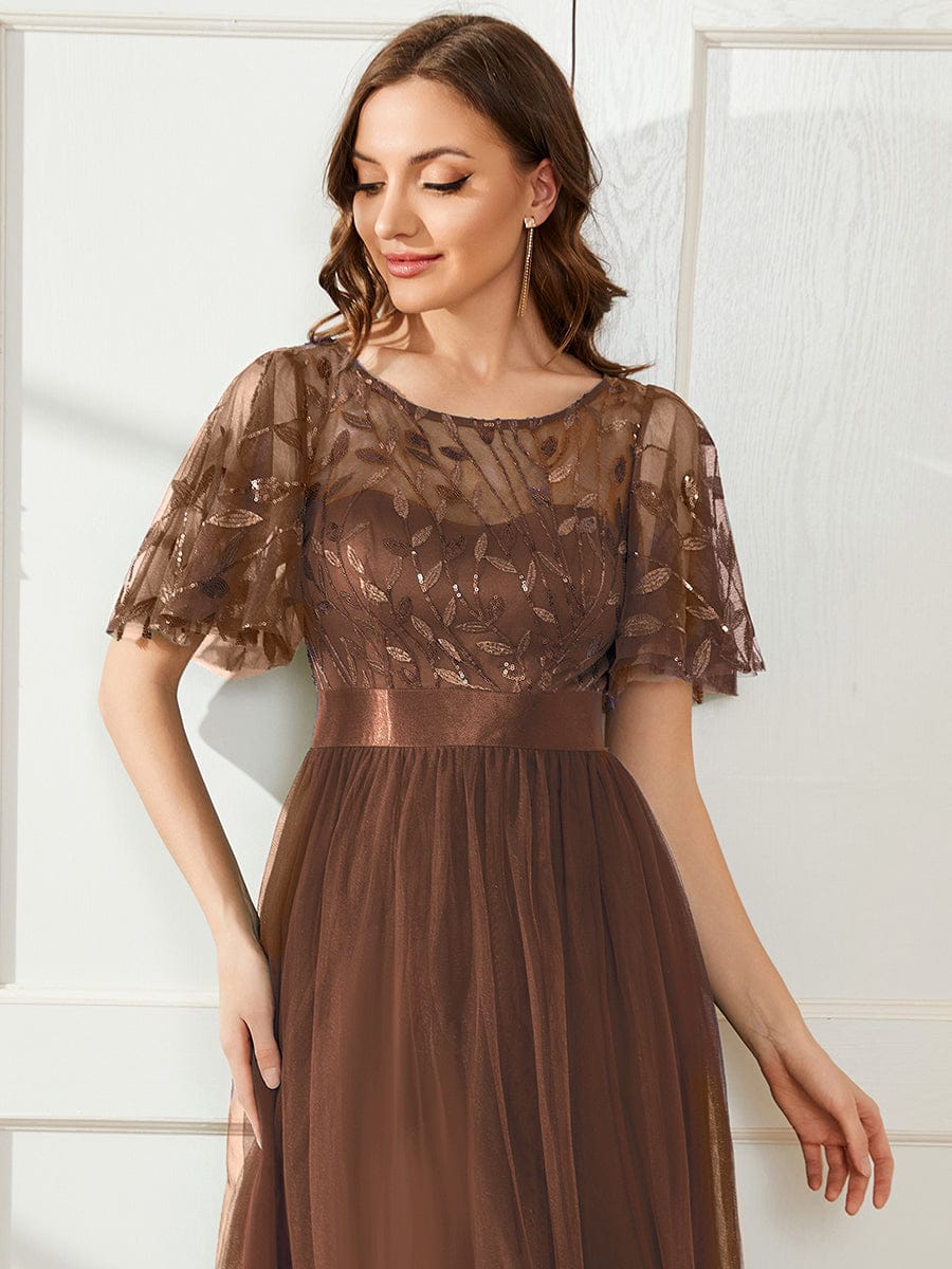 Octavia | A-Line Belted Embroidered Evening Dress Mother of the Bride Outfits