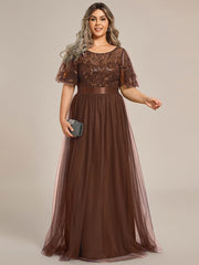 Octavia | A-Line Belted Embroidered Evening Dress Mother of the Bride Outfits