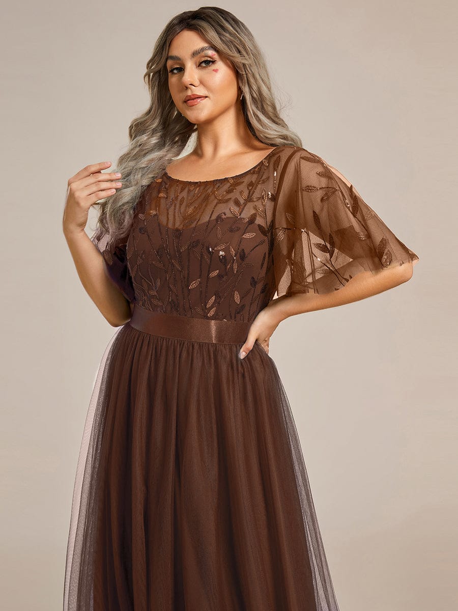 Octavia | A-Line Belted Embroidered Evening Dress Mother of the Bride Outfits