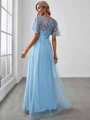 Octavia | A-Line Belted Embroidered Evening Dress Mother of the Bride Outfits