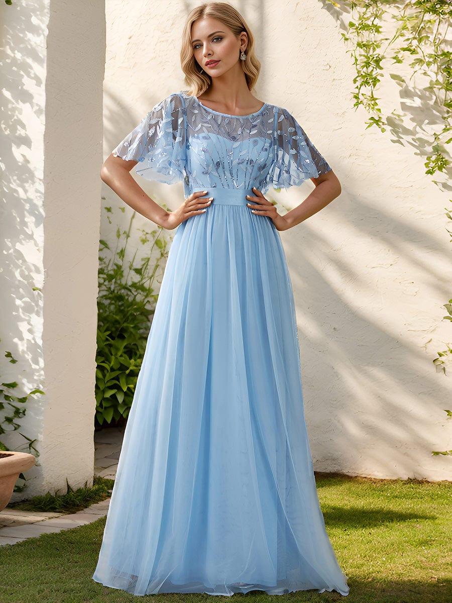Octavia | A-Line Belted Embroidered Evening Dress Mother of the Bride Outfits