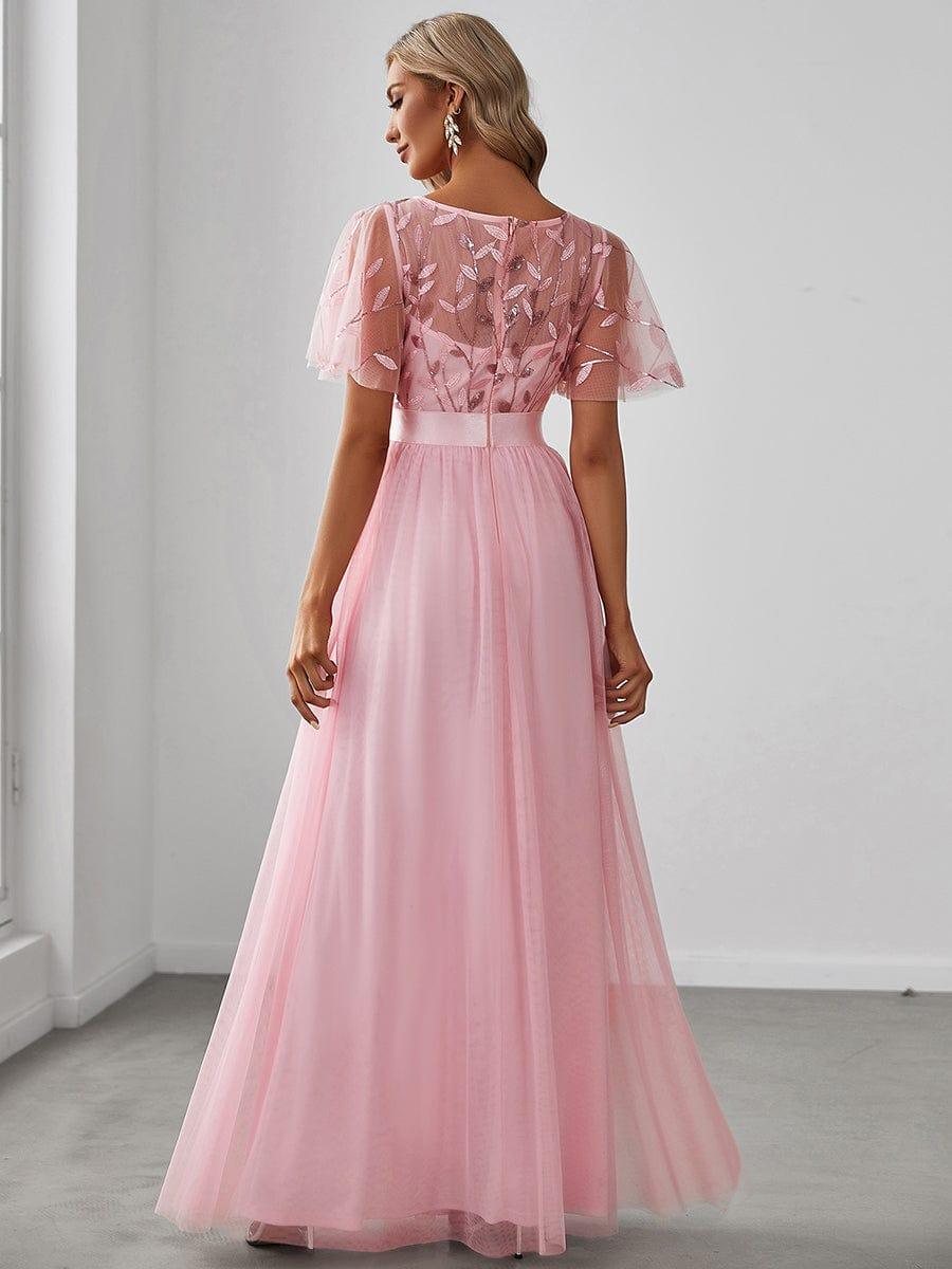 Octavia | A-Line Belted Embroidered Evening Dress Mother of the Bride Outfits