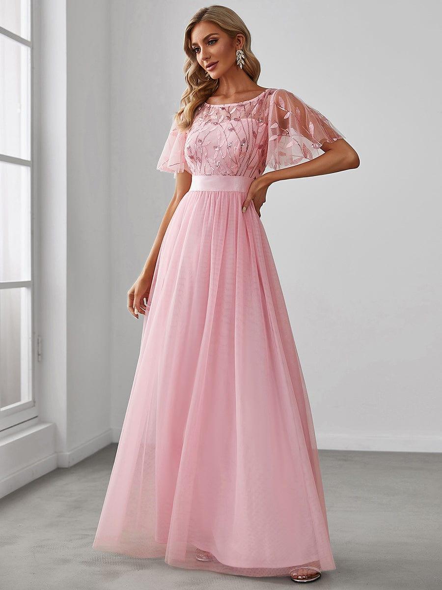 Octavia | A-Line Belted Embroidered Evening Dress Mother of the Bride Outfits