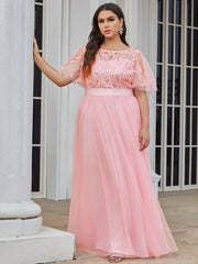 Octavia | A-Line Belted Embroidered Evening Dress Mother of the Bride Outfits
