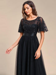 Octavia | A-Line Belted Embroidered Evening Dress Mother of the Bride Outfits