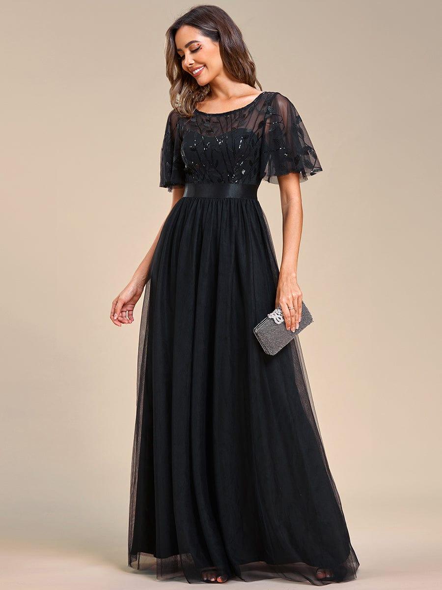 Octavia | A-Line Belted Embroidered Evening Dress Mother of the Bride Outfits