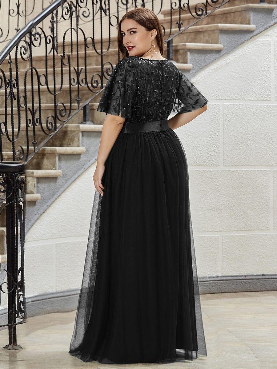 Octavia | A-Line Belted Embroidered Evening Dress Mother of the Bride Outfits