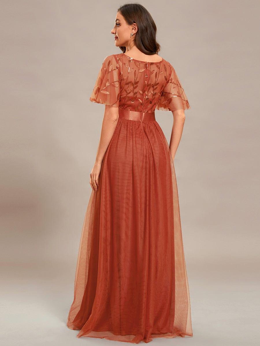 Octavia | A-Line Belted Embroidered Evening Dress Mother of the Bride Outfits