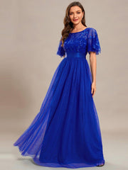 Octavia | A-Line Belted Embroidered Evening Dress Mother of the Bride Outfits