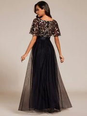 Octavia | A-Line Belted Embroidered Evening Dress Mother of the Bride Outfits