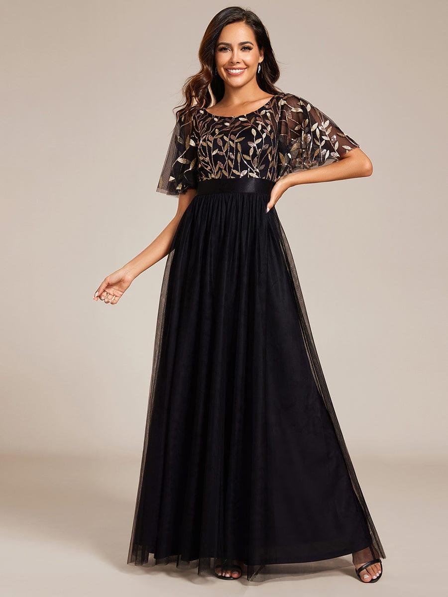 Octavia | A-Line Belted Embroidered Evening Dress Mother of the Bride Outfits