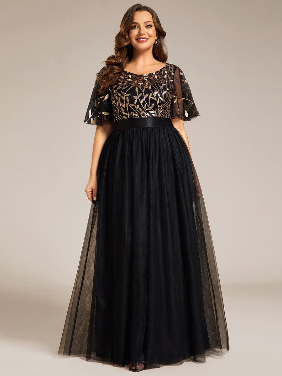Octavia | A-Line Belted Embroidered Evening Dress Mother of the Bride Outfits