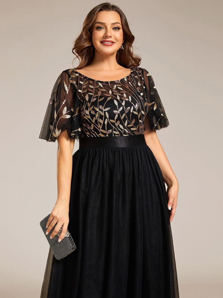 Octavia | A-Line Belted Embroidered Evening Dress Mother of the Bride Outfits