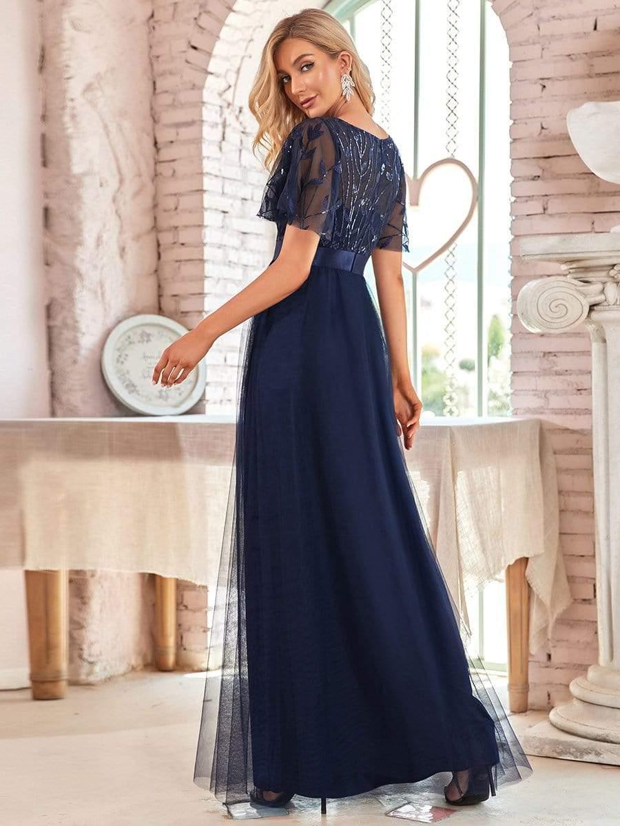 Octavia | A-Line Belted Embroidered Evening Dress Mother of the Bride Outfits