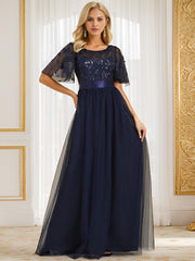 Octavia | A-Line Belted Embroidered Evening Dress Mother of the Bride Outfits