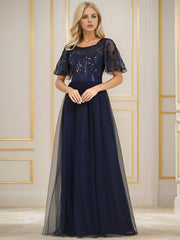 Octavia | A-Line Belted Embroidered Evening Dress Mother of the Bride Outfits