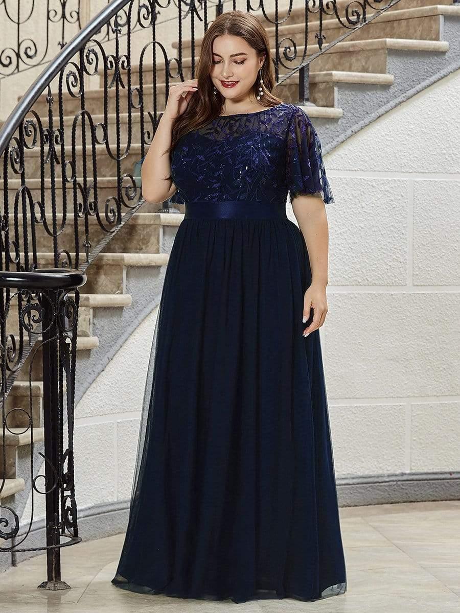 Octavia | A-Line Belted Embroidered Evening Dress Mother of the Bride Outfits