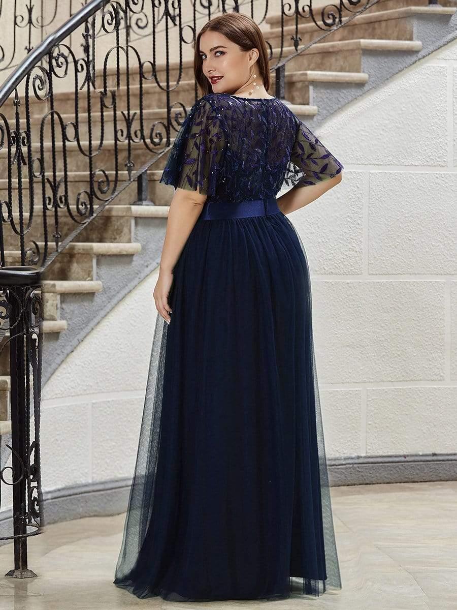 Octavia | A-Line Belted Embroidered Evening Dress Mother of the Bride Outfits