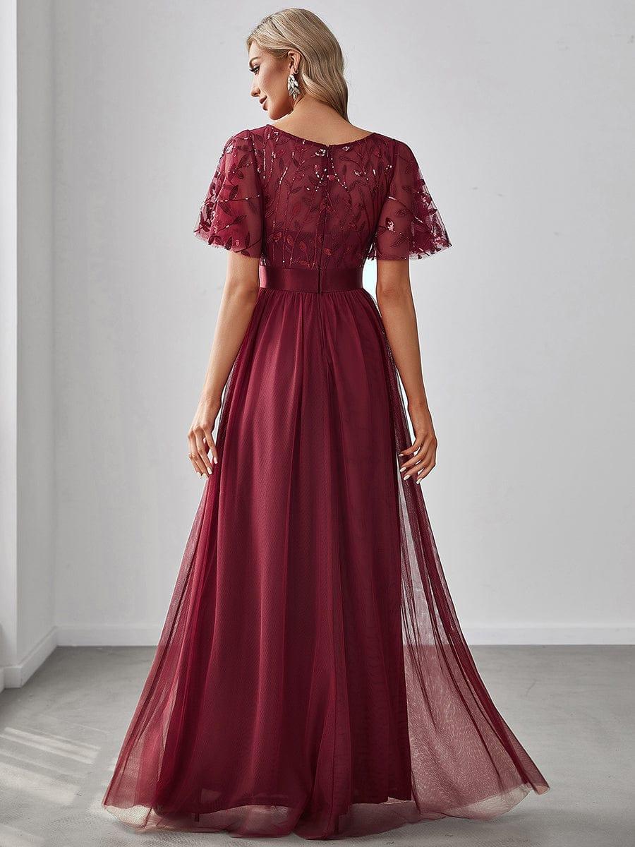 Octavia | A-Line Belted Embroidered Evening Dress Mother of the Bride Outfits