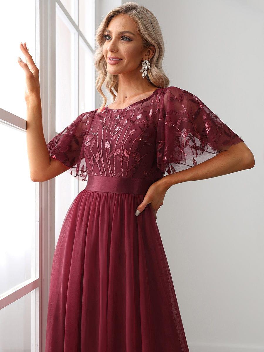 Octavia | A-Line Belted Embroidered Evening Dress Mother of the Bride Outfits