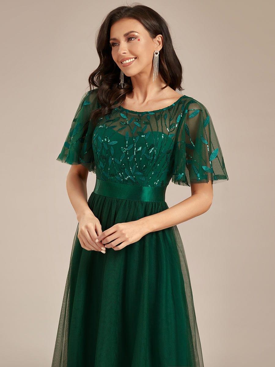 Octavia | A-Line Belted Embroidered Evening Dress Mother of the Bride Outfits