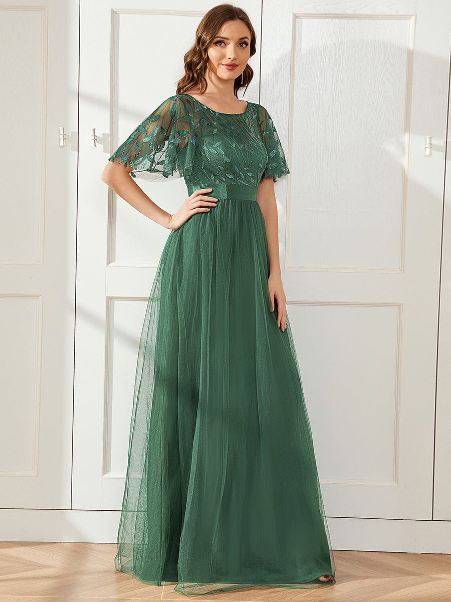 Octavia | A-Line Belted Embroidered Evening Dress Mother of the Bride Outfits