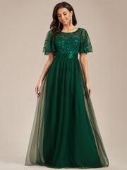Octavia | A-Line Belted Embroidered Evening Dress Mother of the Bride Outfits