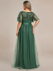Octavia | A-Line Belted Embroidered Evening Dress Mother of the Bride Outfits