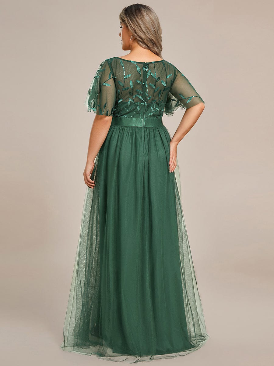 Octavia | A-Line Belted Embroidered Evening Dress Mother of the Bride Outfits